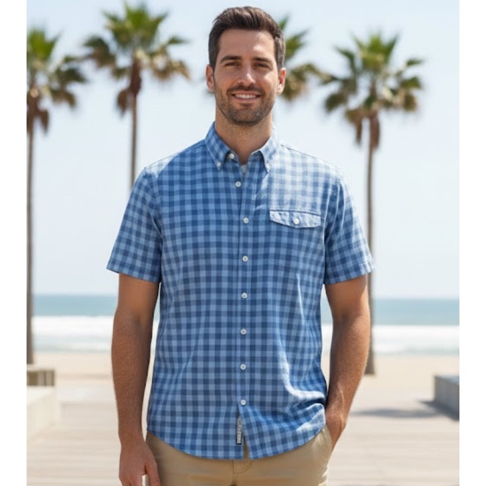 Vineyard Vines Blue Plaid Casual Shirt